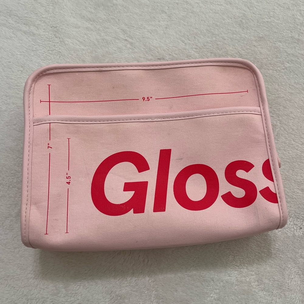 Glossier The Beauty Bag / Pink Makeup Bag 9.5x7x3